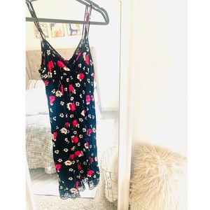 Floral, Midi, Slip Dress